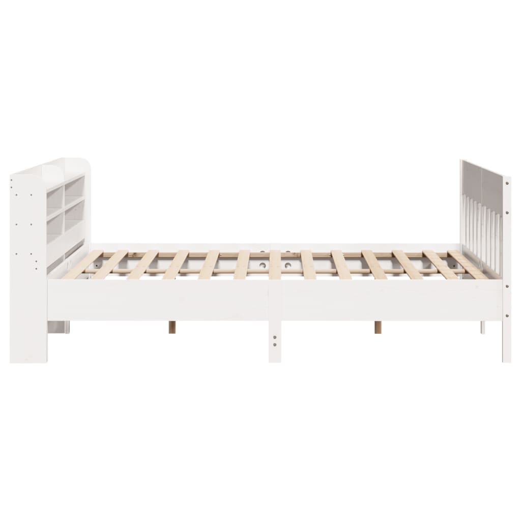 sengeramme uden madras 180x200 cm massivt fyrretræ hvid