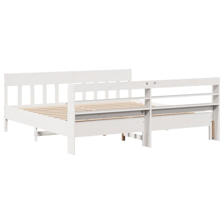 sengeramme uden madras 180x200 cm massivt fyrretræ hvid