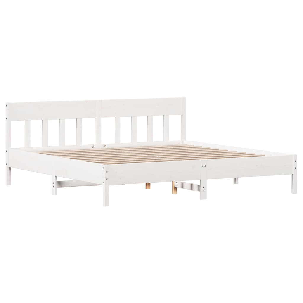 sengeramme uden madras 180x200 cm massivt fyrretræ hvid