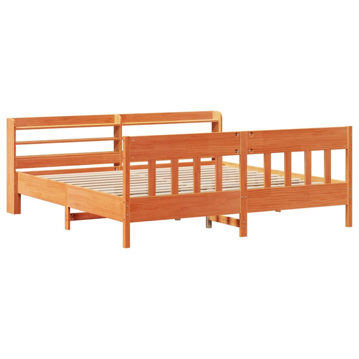 sengeramme uden madras 180x200 cm massivt fyrretræ gyldenbrun