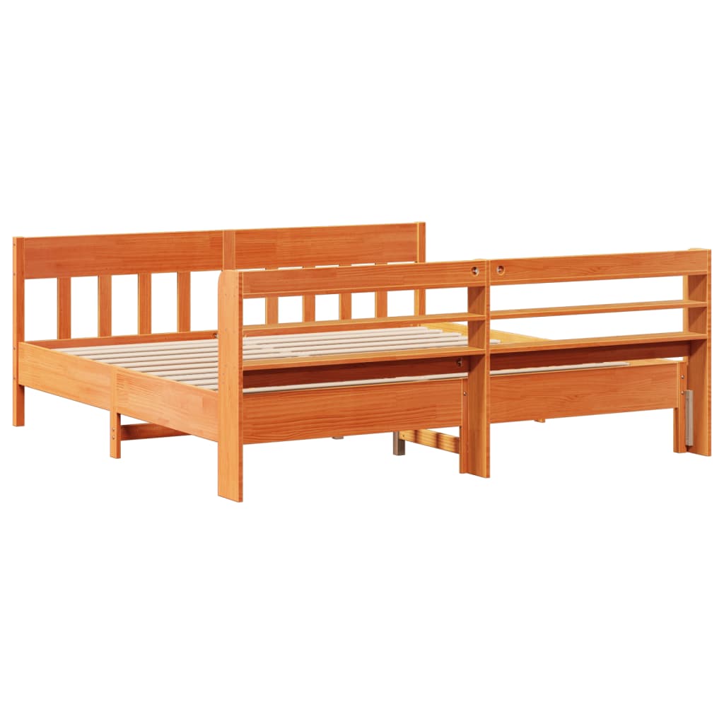 sengeramme uden madras 180x200 cm massivt fyrretræ gyldenbrun