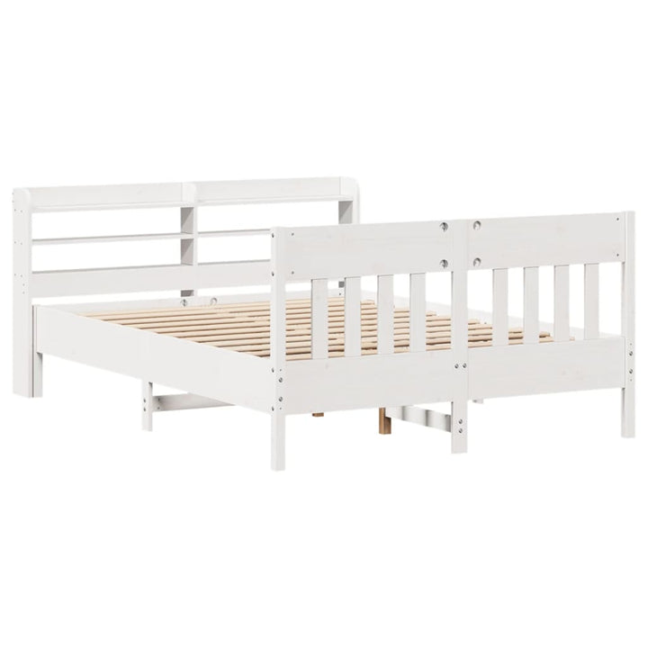 sengeramme uden madras 160x200 cm massivt fyrretræ hvid