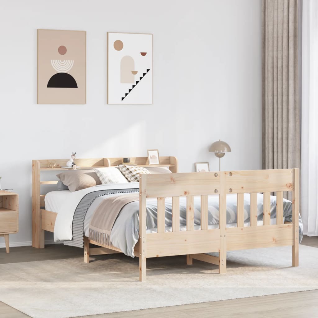sengeramme uden madras 150x200 cm massivt fyrretræ