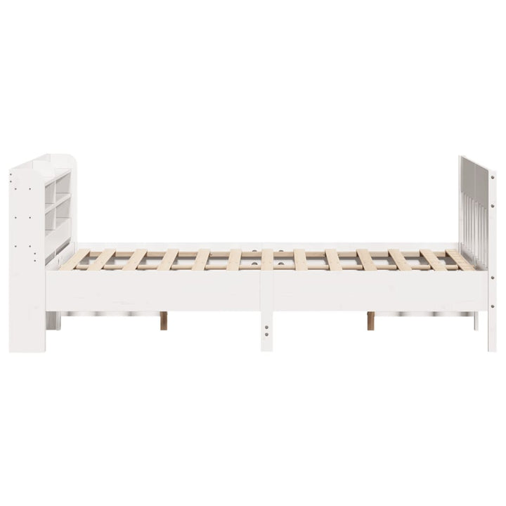 sengeramme uden madras 150x200 cm massivt fyrretræ hvid