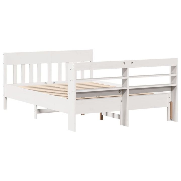 sengeramme uden madras 150x200 cm massivt fyrretræ hvid