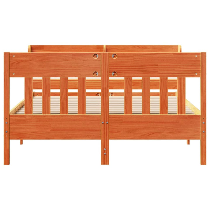 sengeramme uden madras 150x200 cm massivt fyrretræ gyldenbrun