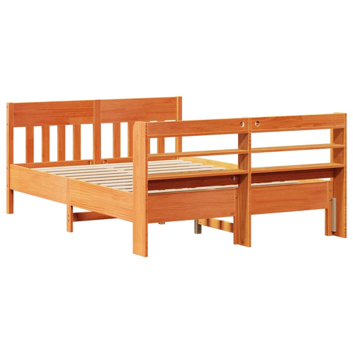 sengeramme uden madras 150x200 cm massivt fyrretræ gyldenbrun