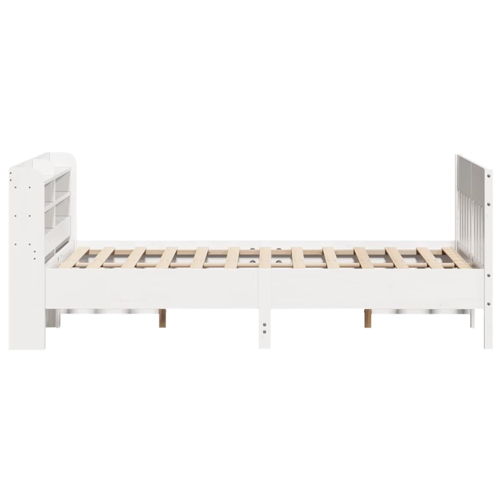sengeramme uden madras 140x200 cm massivt fyrretræ hvid