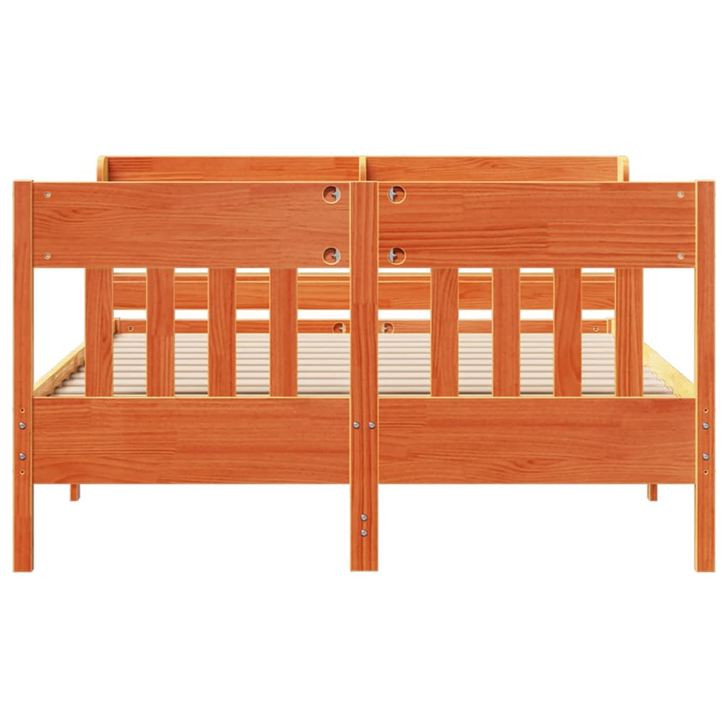 sengeramme uden madras 120x200 cm massivt fyrretræ gyldenbrun