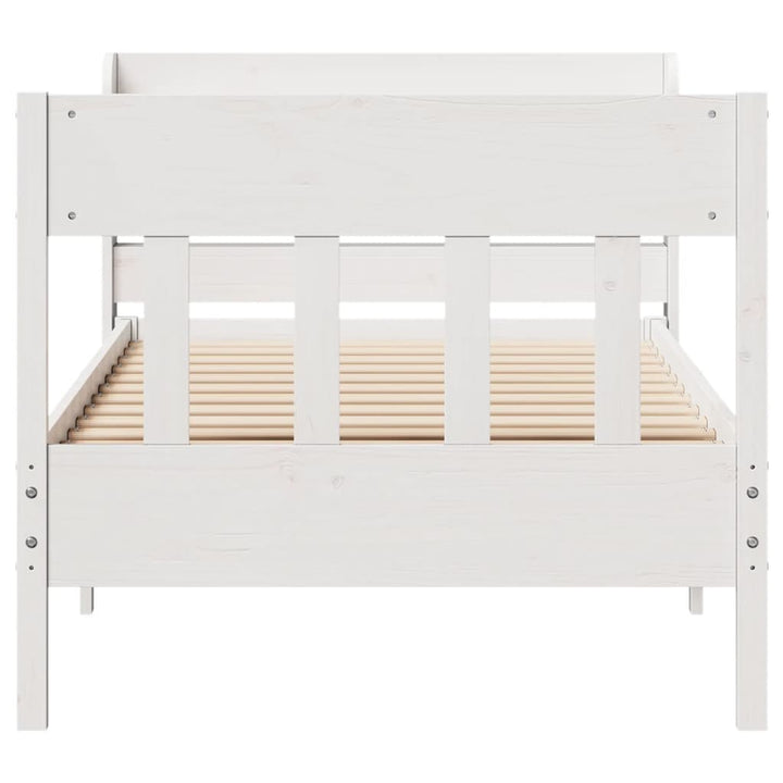 sengeramme uden madras 100x200 cm massivt fyrretræ hvid