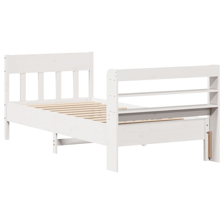sengeramme uden madras 100x200 cm massivt fyrretræ hvid