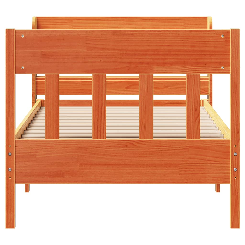 sengeramme uden madras 100x200 cm massivt fyrretræ gyldenbrun