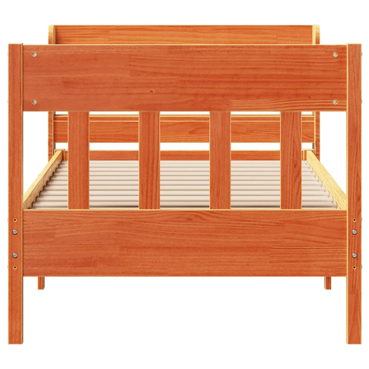 sengeramme uden madras 100x200 cm massivt fyrretræ gyldenbrun