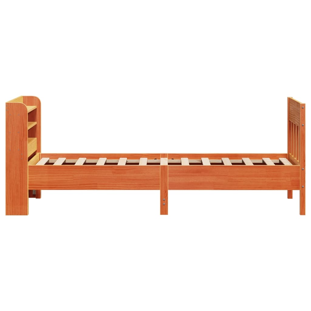 sengeramme uden madras 100x200 cm massivt fyrretræ gyldenbrun