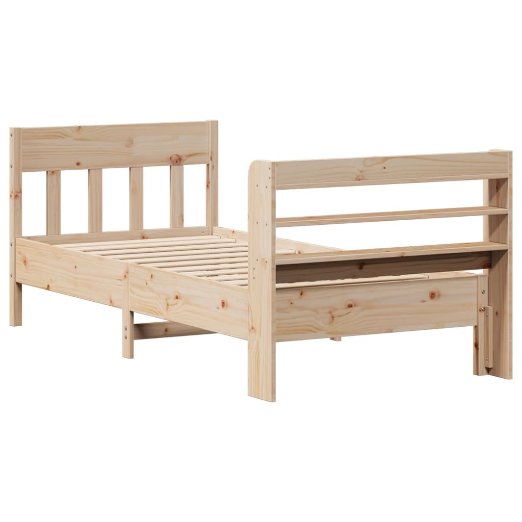 sengeramme uden madras 90x200 cm massivt fyrretræ