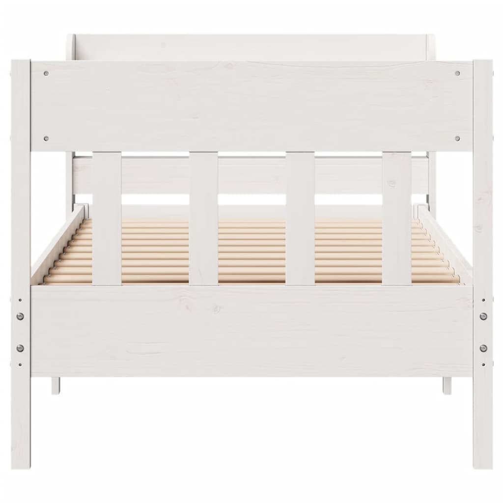 sengeramme uden madras 90x200 cm massivt fyrretræ hvid