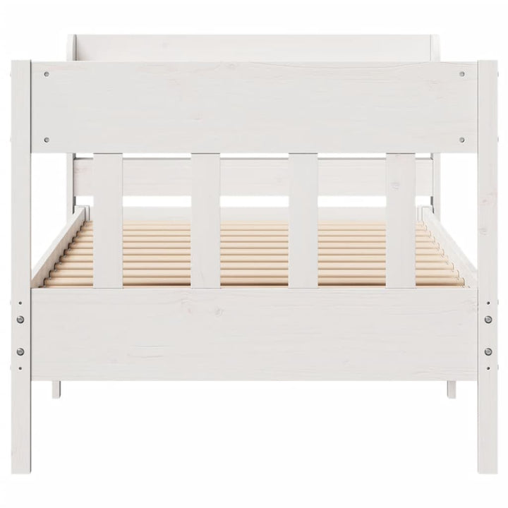 sengeramme uden madras 90x200 cm massivt fyrretræ hvid