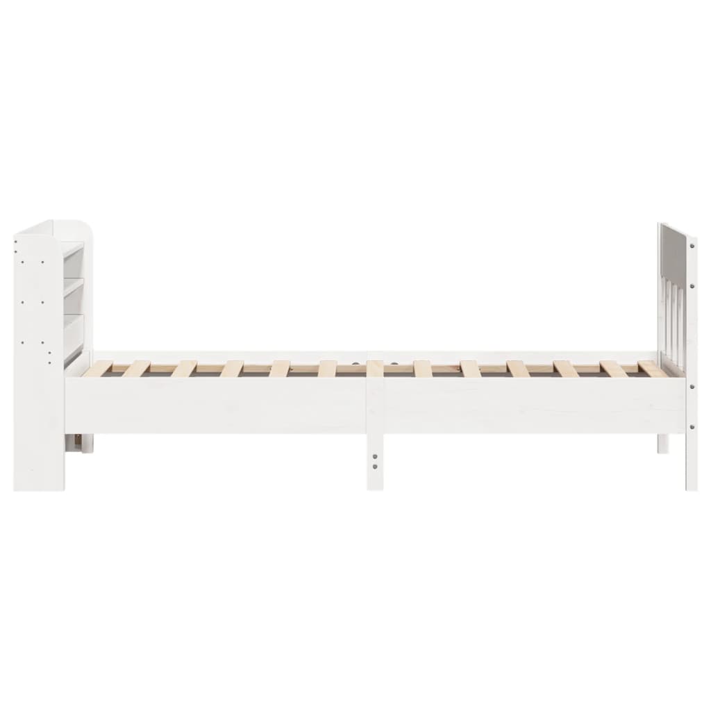 sengeramme uden madras 90x200 cm massivt fyrretræ hvid