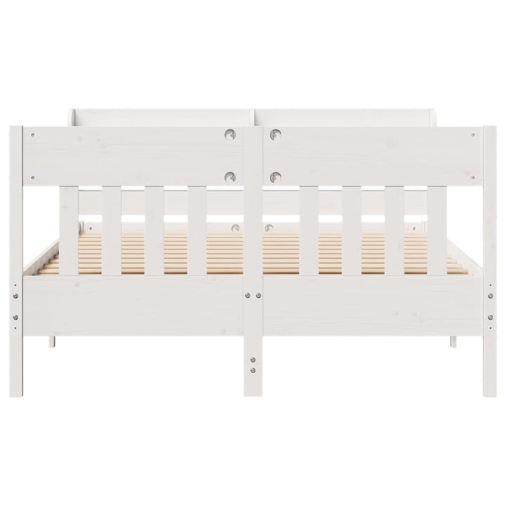 sengeramme uden madras 140x190 cm massivt fyrretræ hvid