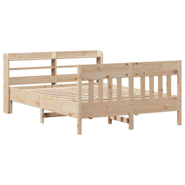 sengeramme uden madras 135x190 cm massivt fyrretræ hvid