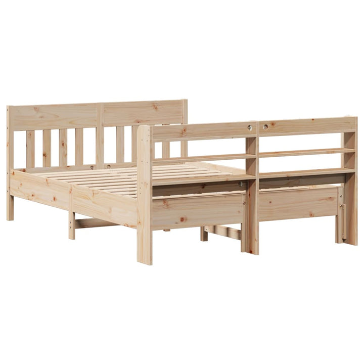 sengeramme uden madras 135x190 cm massivt fyrretræ hvid