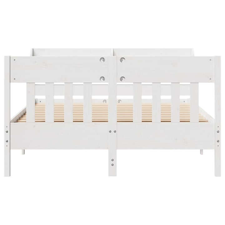 sengeramme uden madras 135x190 cm massivt fyrretræ hvid