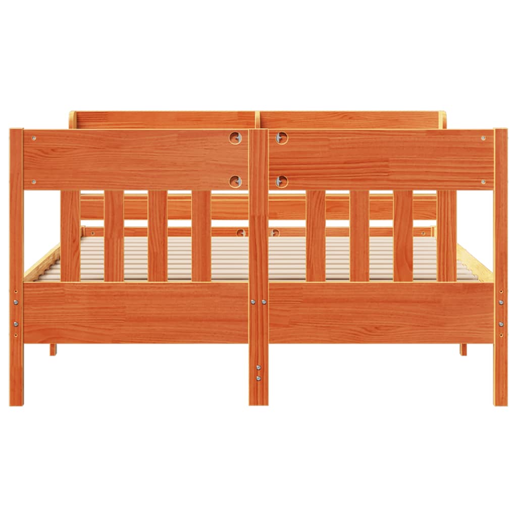 sengeramme uden madras 120x190 cm massivt fyrretræ gyldenbrun