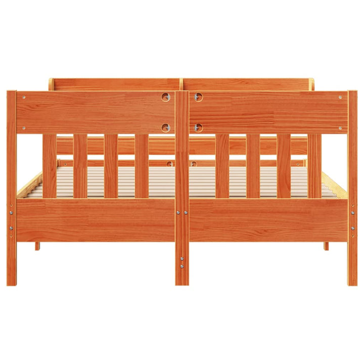sengeramme uden madras 120x190 cm massivt fyrretræ gyldenbrun