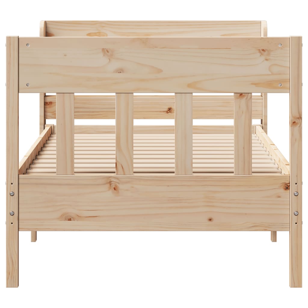 sengeramme uden madras 90x190 cm massivt fyrretræ