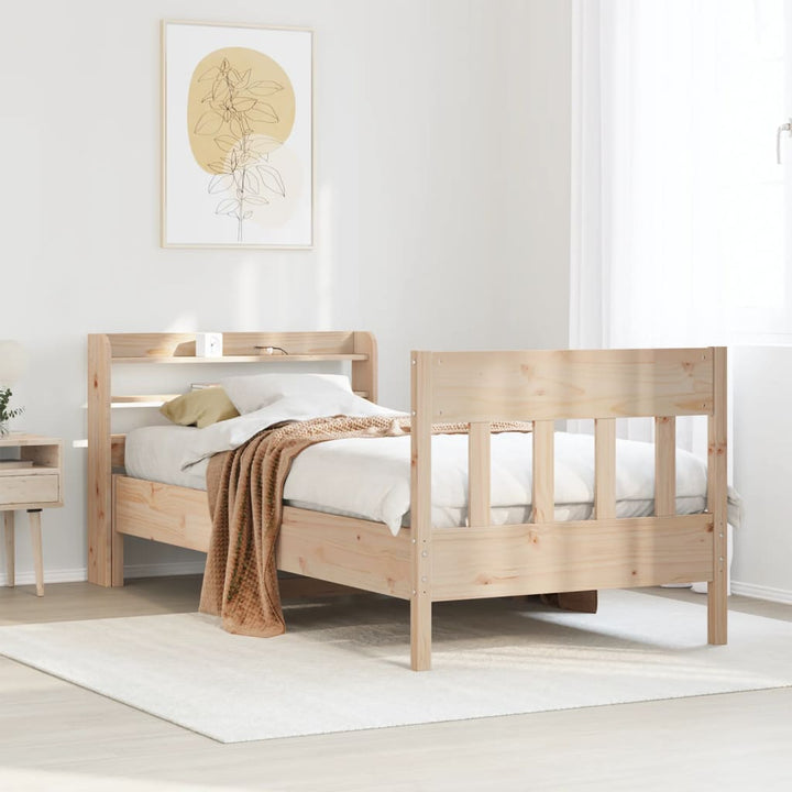 sengeramme uden madras 90x190 cm massivt fyrretræ