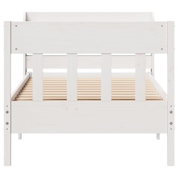 sengeramme uden madras 90x190 cm massivt fyrretræ hvid