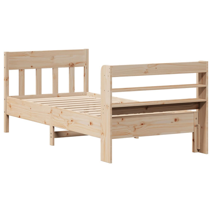 sengeramme uden madras 75x190 cm massivt fyrretræ