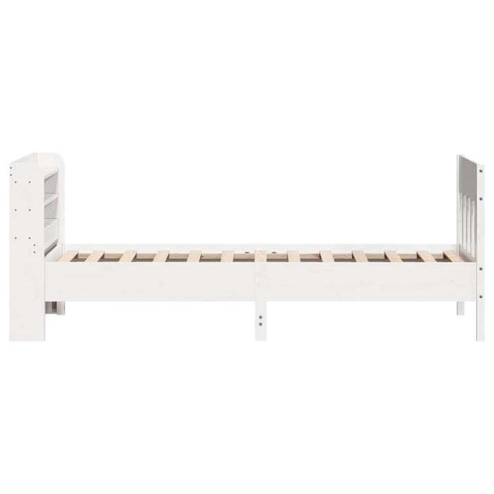 sengeramme uden madras 75x190 cm massivt fyrretræ hvid
