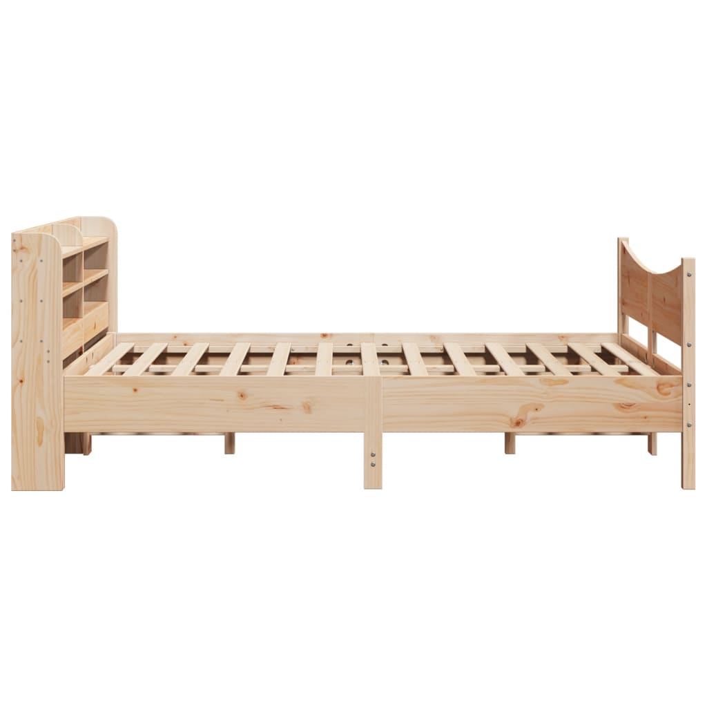 sengeramme med sengegavl 150x200 cm massivt fyrretræ