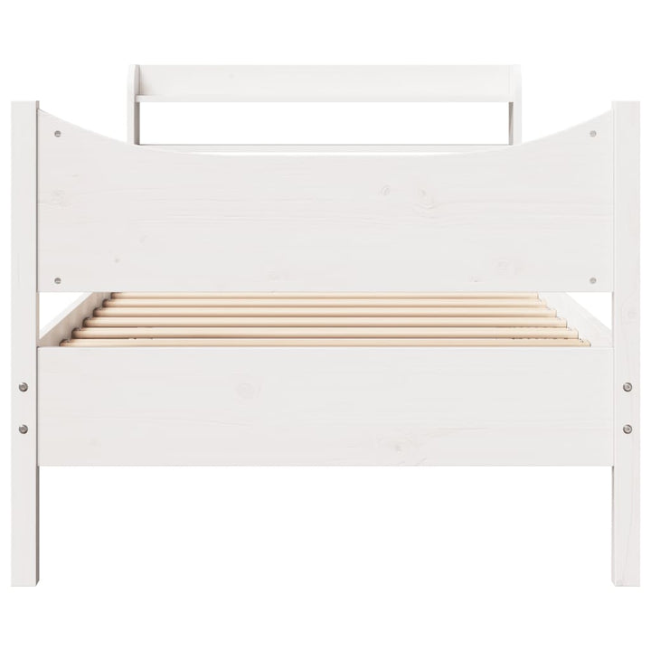 sengeramme med sengegavl 90x200 cm massivt fyrretræ hvid