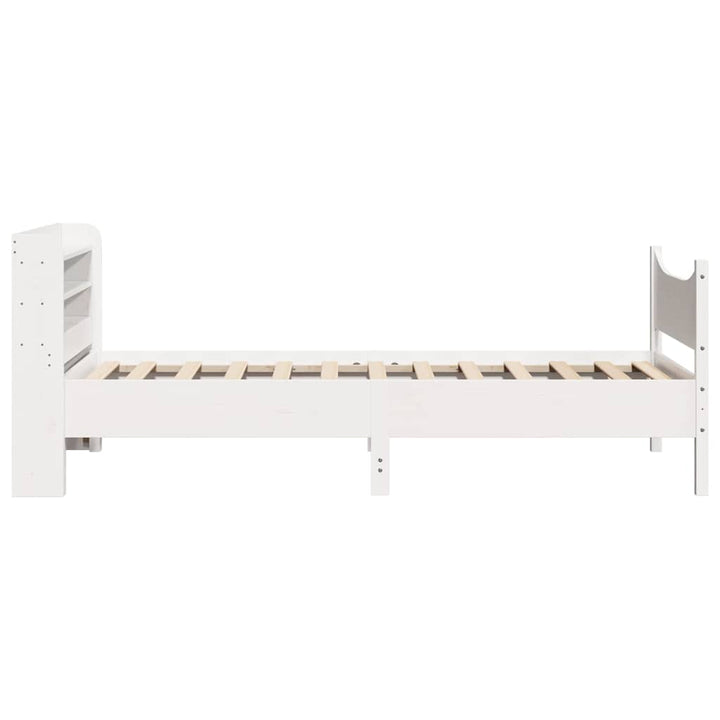 sengeramme med sengegavl 90x200 cm massivt fyrretræ hvid