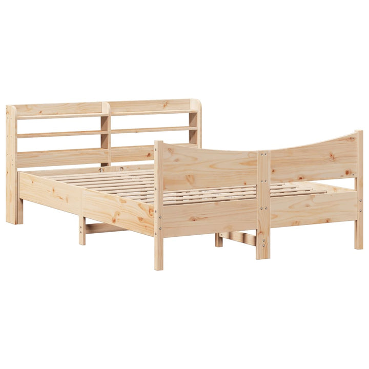 sengeramme med sengegavl 135x190 cm massivt fyrretræ hvid