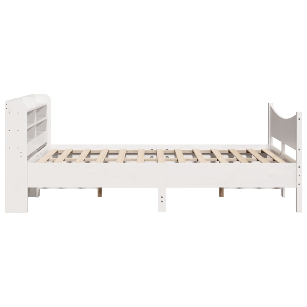 sengeramme med sengegavl135x190 cm massivt fyrretræ hvid
