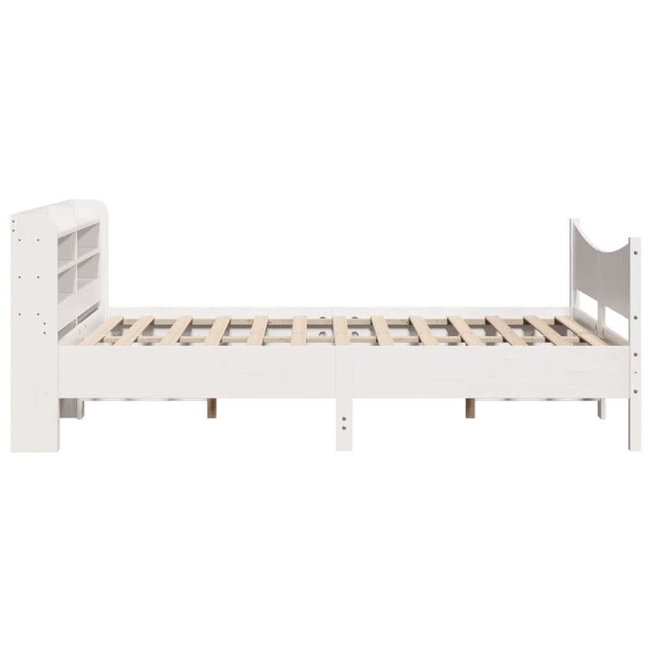 sengeramme med sengegavl135x190 cm massivt fyrretræ hvid