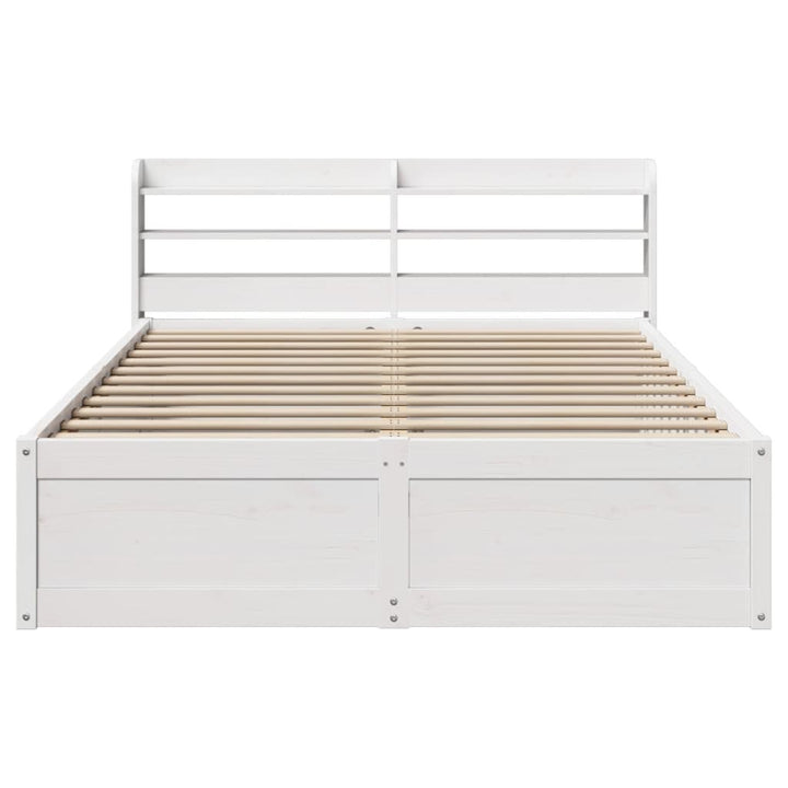 sengeramme med sengegavl 140x190 cm massivt fyrretræ hvid