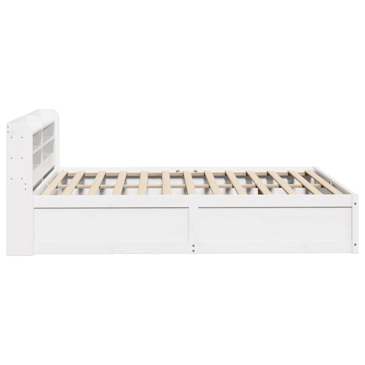 sengeramme med sengegavl 140x190 cm massivt fyrretræ hvid