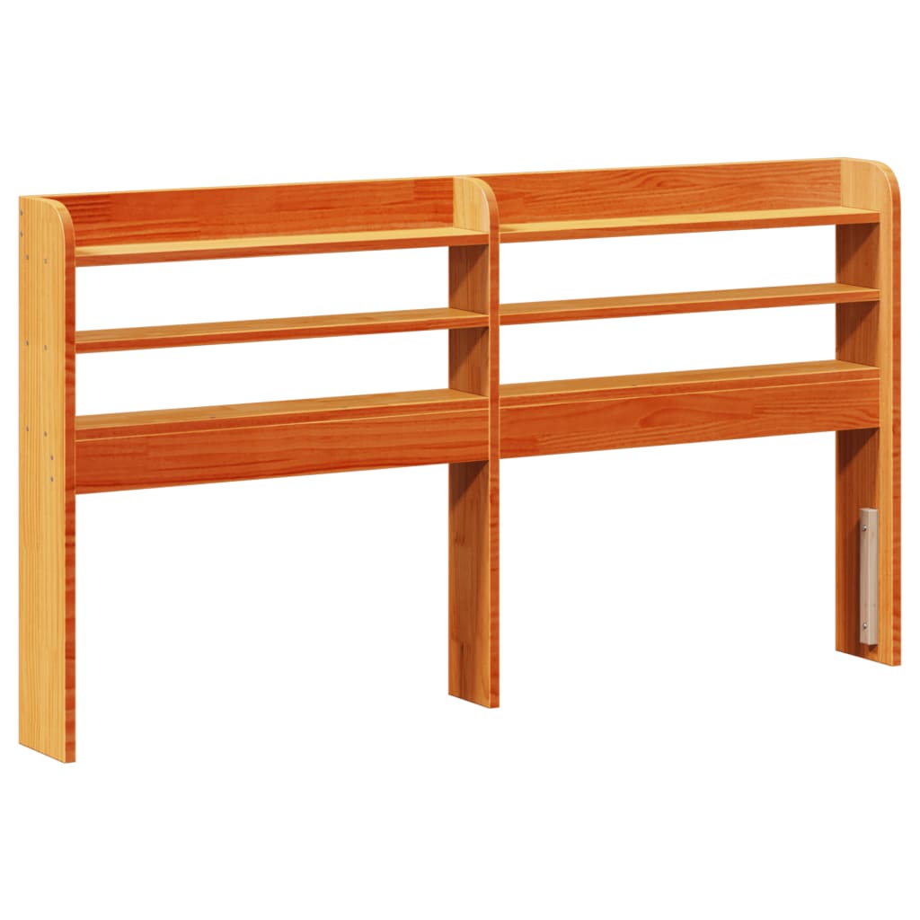 sengeramme med sengegavl 140x190 cm massivt fyrretræ gyldenbrun