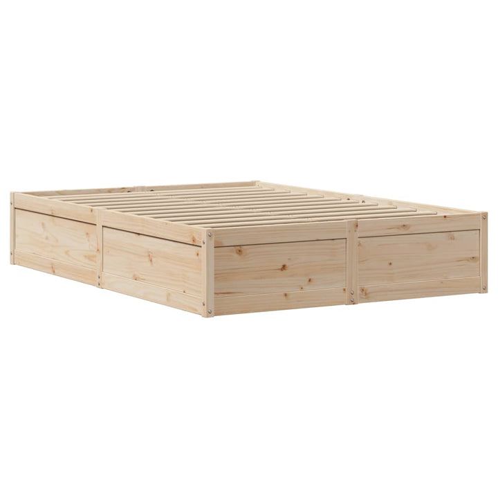 sengeramme med sengegavl 135x190 cm massivt fyrretræ hvid