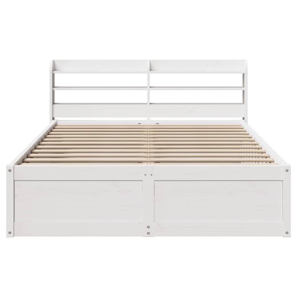 sengeramme med sengegavl135x190 cm massivt fyrretræ hvid