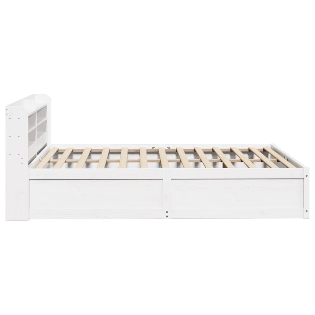 sengeramme med sengegavl135x190 cm massivt fyrretræ hvid