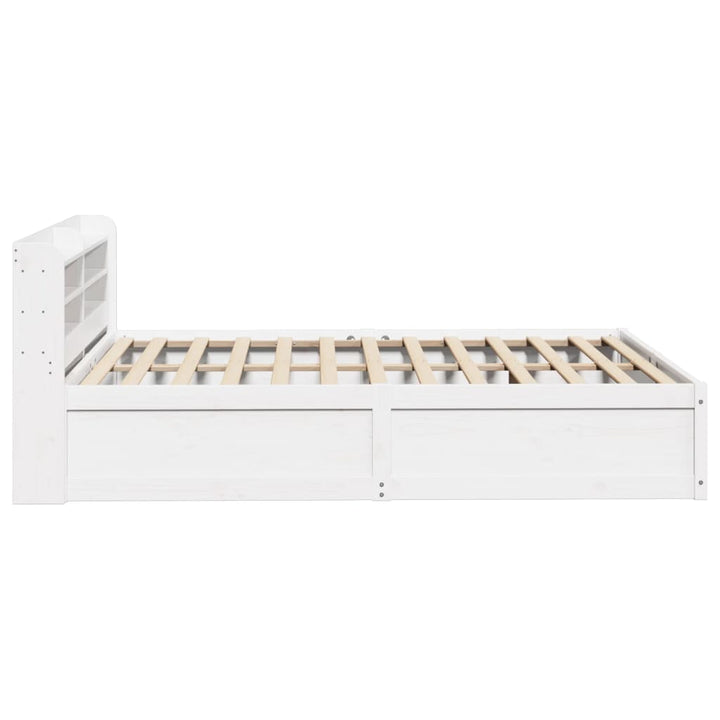 sengeramme med sengegavl135x190 cm massivt fyrretræ hvid
