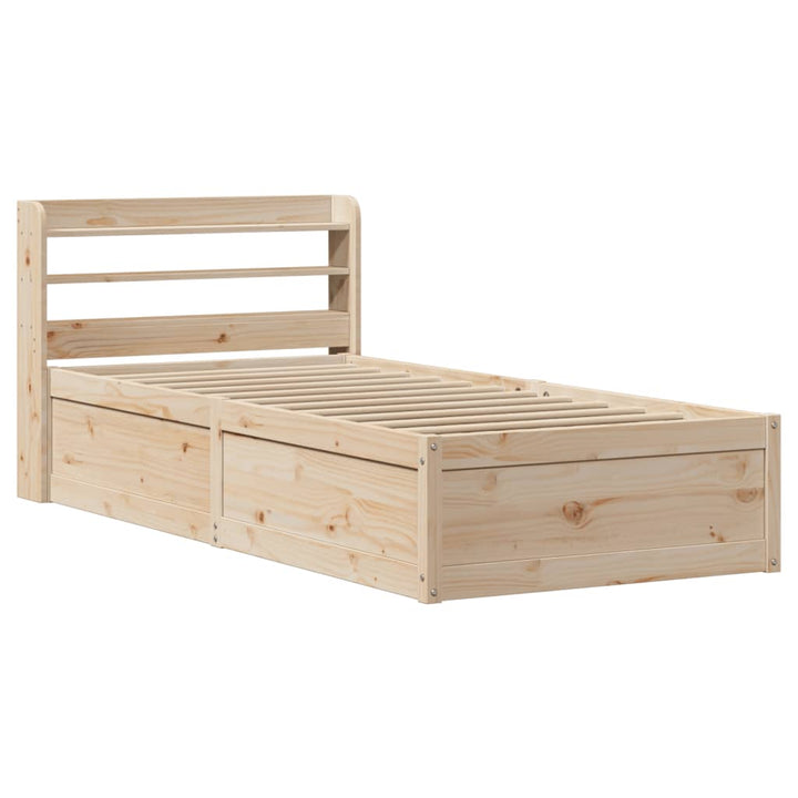 sengeramme med sengegavl 90x190 cm massivt fyrretræ