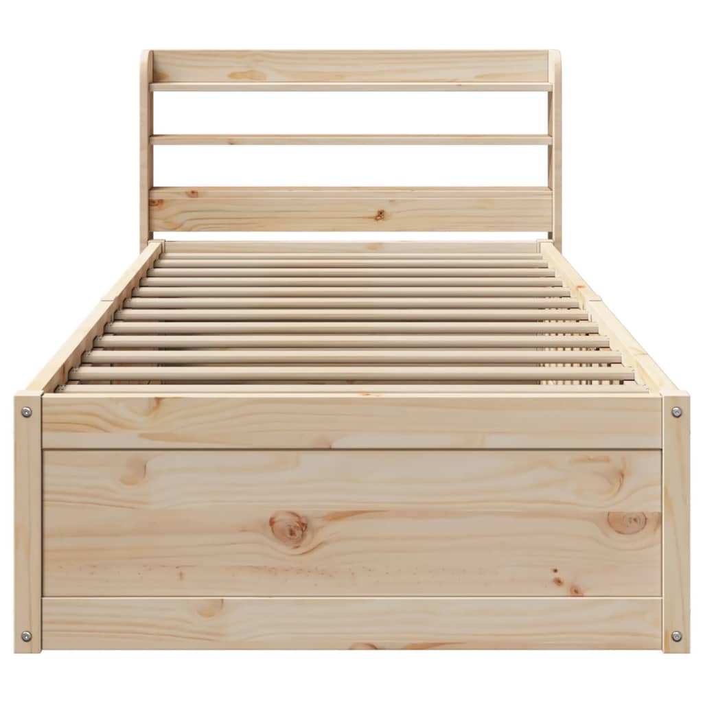sengeramme med sengegavl 90x190 cm massivt fyrretræ