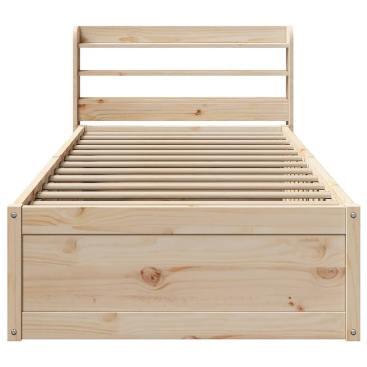 sengeramme med sengegavl 90x190 cm massivt fyrretræ