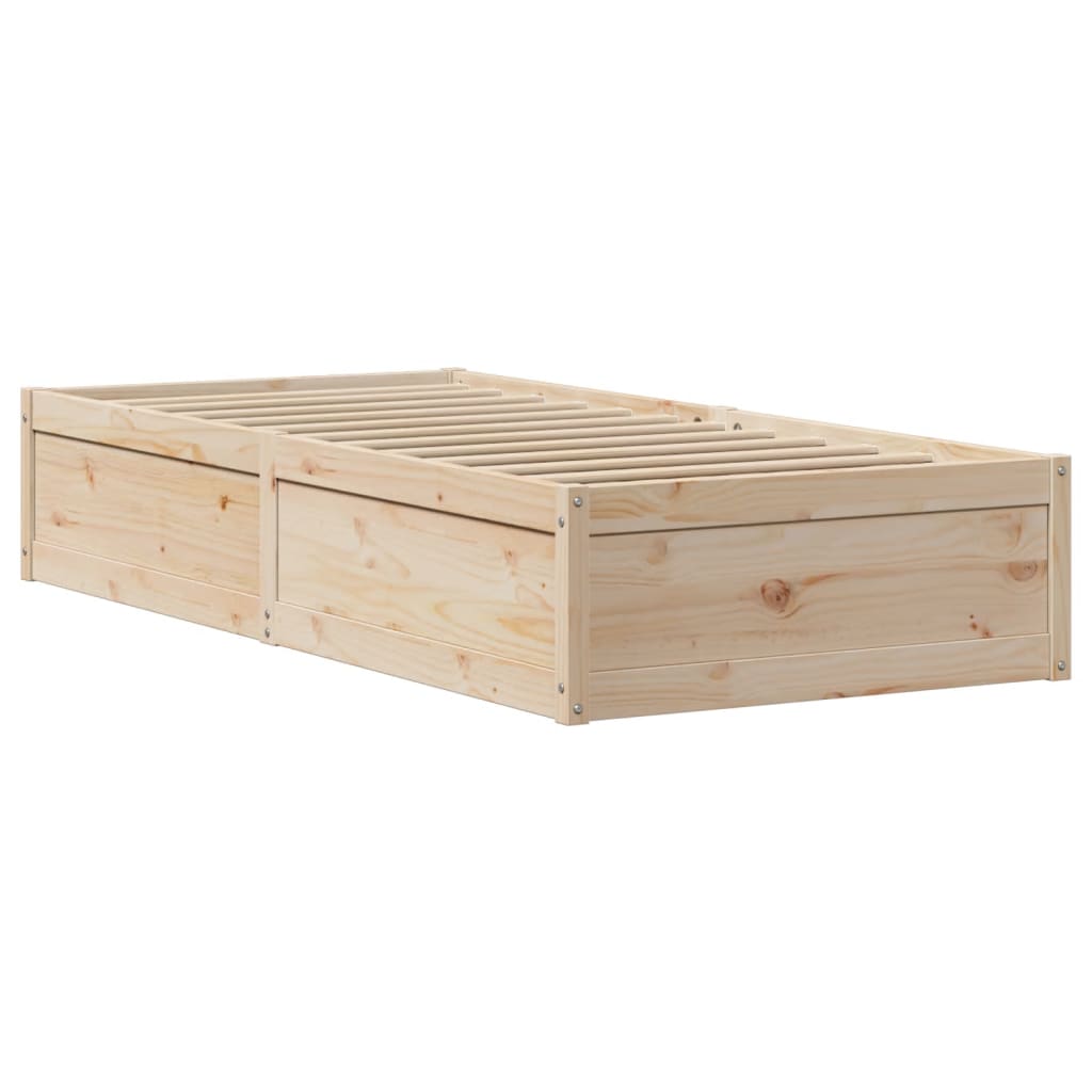 sengeramme med sengegavl 90x190 cm massivt fyrretræ